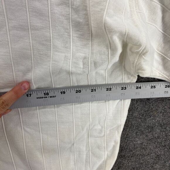 New Structure Sweater Pullover Women XL White Knit High Neck Long Sleeve Cotton - Picture 6 of 9